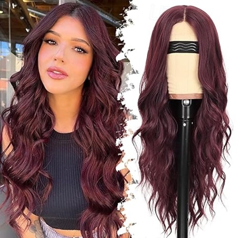 Wig for Women Long Wavy Wigs for Beginners Middle Part Synthetic Wig Natural Wig for Daily Party Use2