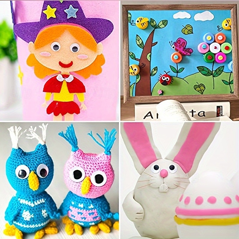 700PCS Plastic Wiggly Googly Eyes Set for Dolls and Crafts Assorted Sizes 4-12MM Suitable for Ages 143