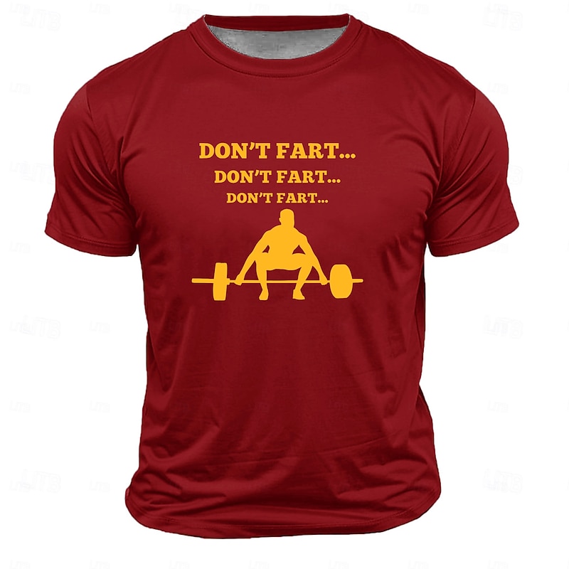 Men's Funny Dumbbell T Shirt Short Sleeve T shirt 3D Print Crew Neck Shirt Fashion Daily Street Daily Lake Blue Black White Summer Spring Clothing Apparel S M L XL XXL XXXL