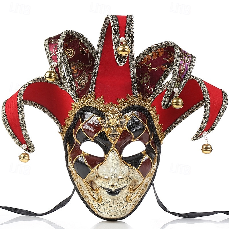 Harlequin Halloween Venetian Mask Volto Larva Carnival Mask Full Face Adults' Men's Women's Halloween Carnival Mardi Gras Party Masquerade Carnival of Venice Easy Halloween Costumes Dress Up2