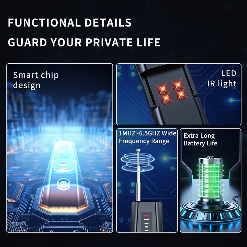 Hidden camera Infrared detector Anti-spy car GPS tracking listening device RF wireless signal scanner Gadget Security protection2