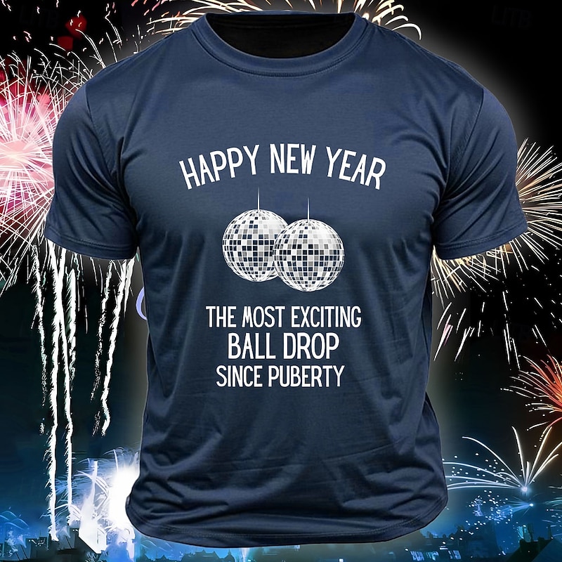 New Year Men's Funny Slang T Shirt Short Sleeve T shirt 3D Print Crew Neck Shirt Fashion Athleisure Street Sports Outdoor Daily Black Blue Green Summer Spring Clothing Apparel S M L XL XXL XXXL