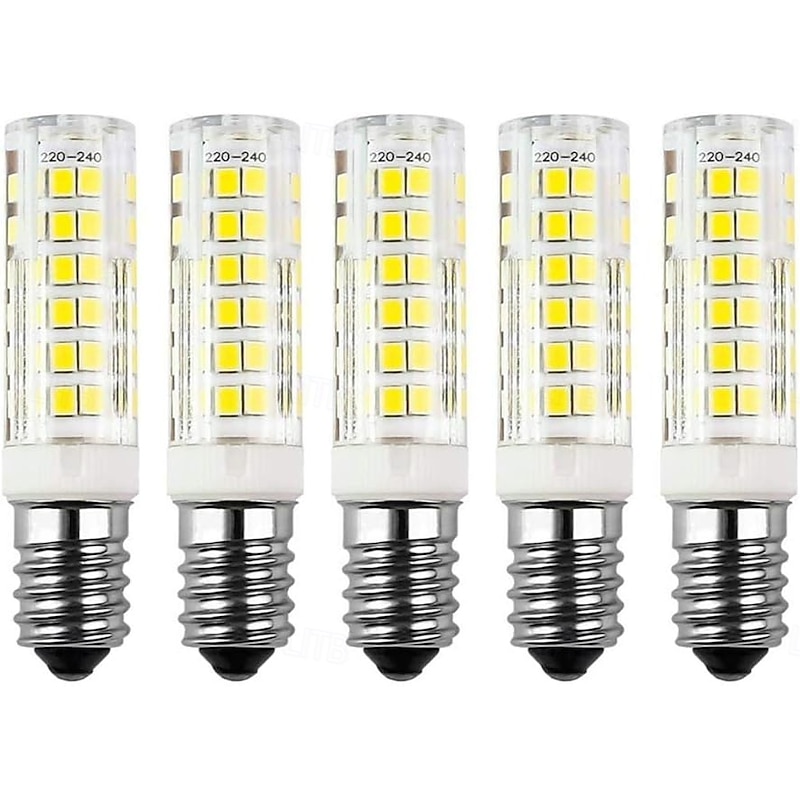E14 LED Lamp 7W Bulb Replacement 70W Halogen Bulbs 360 Beam Angle for Chandelier Wall Lamp Desk Lamp 5Pcs - Main Image