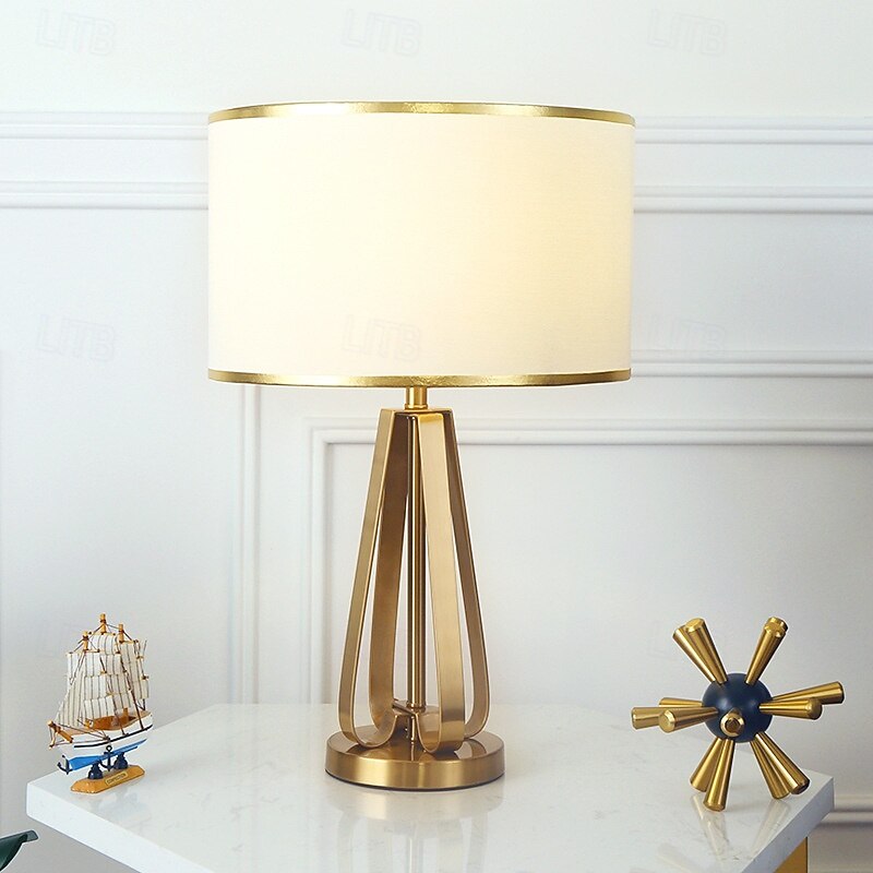 Table Lamp Iron Table Lamp American Desk Lamp Bedroom Bedside Lamp Modern Living Room Study Desk Table Light Gold Desk Lamps2