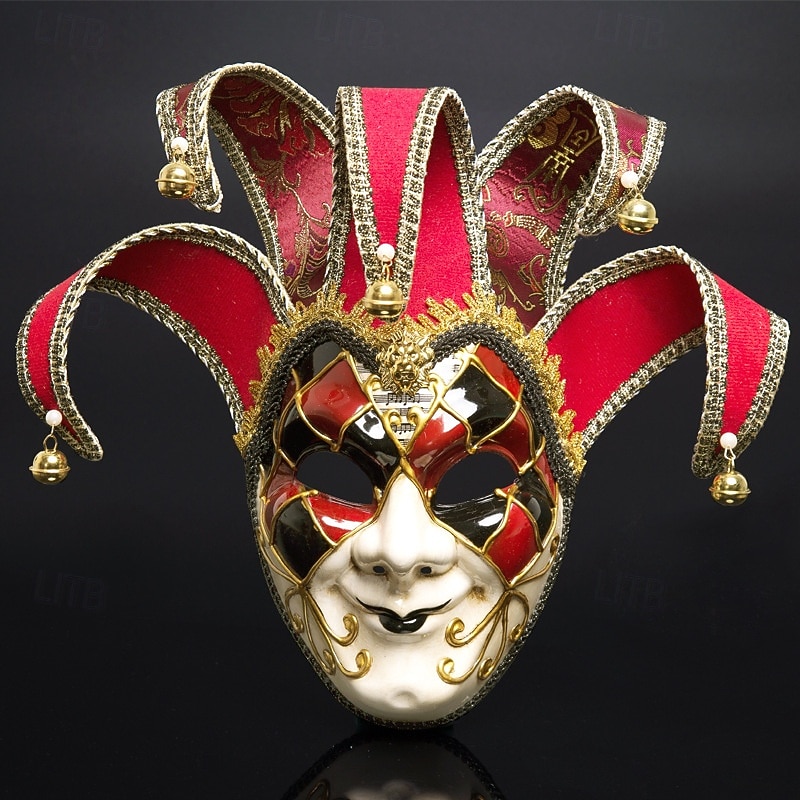 Harlequin Halloween Venetian Mask Arlecchino Carnival Mask Full Face Adults' Men's Halloween Carnival Mardi Gras Party Masquerade Carnival of Venice Easy Halloween Costumes Dress Up4