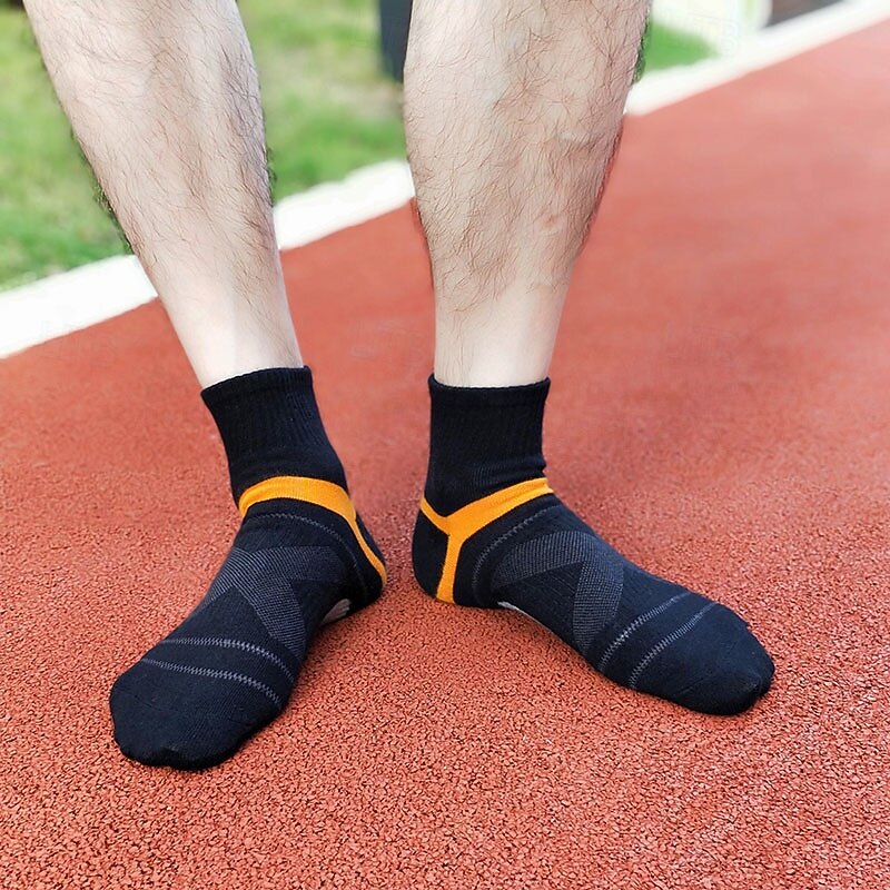 Men's 2 Pairs Multi Packs Socks Crew Socks Running Socks Casual Socks Black Blue Color Stripes Sports & Outdoor Daily Vacation Basic Medium Spring Fall Fashion Casual4