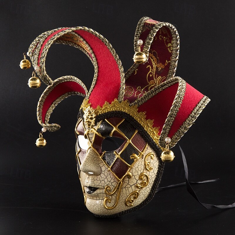 Harlequin Halloween Venetian Mask Arlecchino Carnival Mask Full Face Adults' Women's Halloween Carnival Mardi Gras Party Masquerade Carnival of Venice Easy Halloween Costumes Dress Up4