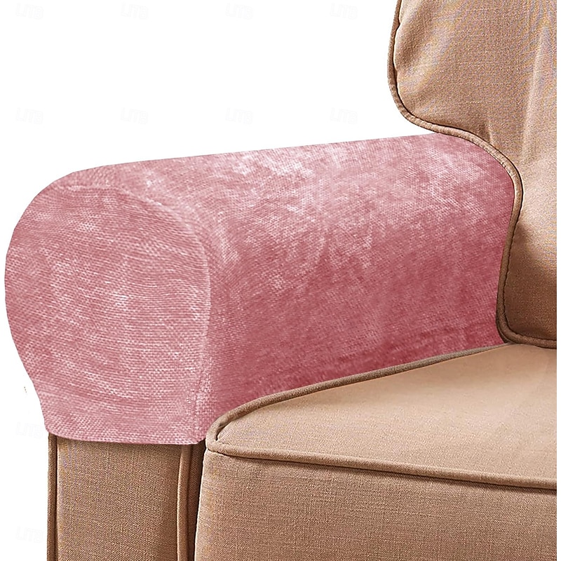 Armrest Covers Set, Chenille Arm Covers for Chairs and Sofas Anti-Slip Couch Armrest Covers with Pins, Furniture Armrest Protector for Sofa Couch Chair