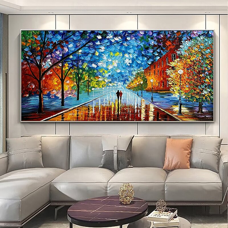 Mintura Handmade Texture Abstract Landscape Oil Paintings On Canvas Wall Art Decoration Modern Abstract Picture For Home Decor Rolled Frameless Unstretched Painting4