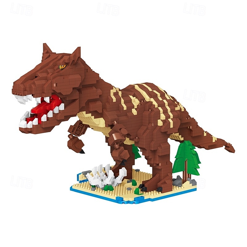 Jurassic Dinosaur Micro Building Blocks 2290pcs Carnotaurus DIY Mini Diamond Blocks Bricks Toy Dinosaur for Boys Age 8-12 9 10 11 12 13 14 15 16 Teens Adults