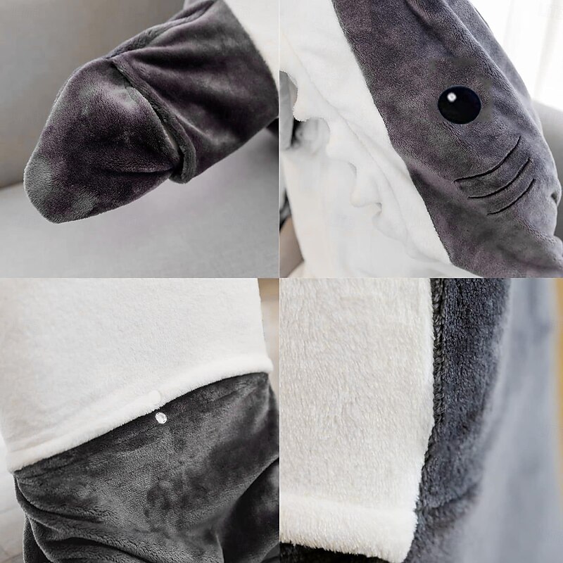 Adults' Animal Onesie Costume Shark Cartoon Onesie Pajamas Kigurumi Pajamas Charm Funny Costume For Men and Women Carnival Masquerade Cartoon4