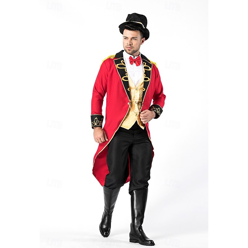 Tamer Halloween Outfits Costume Circus Jacket Carnival Costume Adults' Men's Halloween Carnival Mardi Gras Performance Party Club Easy Halloween Costumes Dress Up4