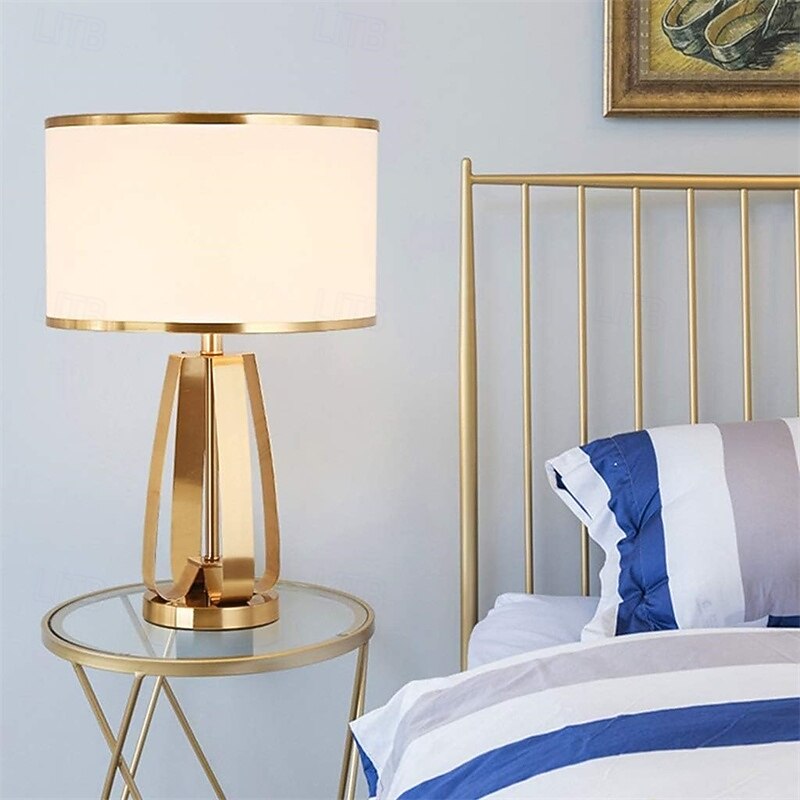 Table Lamp Iron Table Lamp American Desk Lamp Bedroom Bedside Lamp Modern Living Room Study Desk Table Light Gold Desk Lamps3