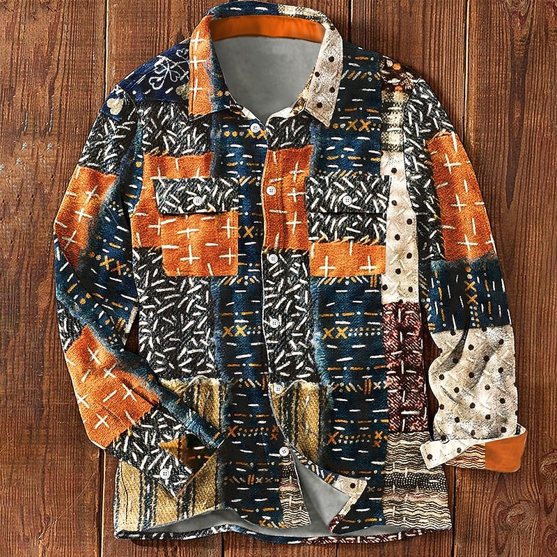 Men's Plaid Shirt Shirt Jacket Overshirt Long Sleeve Casual Formal Causal Fall Winter Turndown Pocket Black Red2