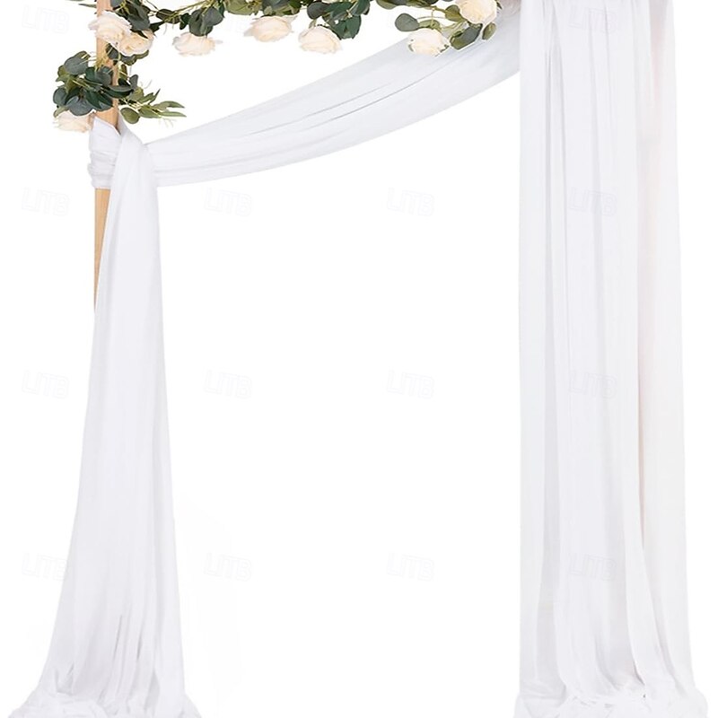 Wedding Arch Draping Fabric Fall Wedding Arch Chiffon Fabric,Sheer Hanging Drapes Arrangement for Wedding Ceremony Backdrop Outdoors Party Swag Home Decor