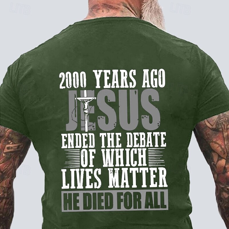 Men's Jesus Funny Slang T Shirt Short Sleeve T shirt 3D Print Crew Neck Shirt Fashion Athleisure Street Sports Outdoor Daily Black Blue Green Summer Spring Clothing Apparel S M L XL XXL XXXL3