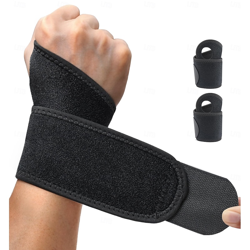 2 Pack Wrist Brace Wrist Wraps for Carpal Tunnel Arthritis Tendonitis Sprains Pain Relief, Wrist Compression Straps for Workout Sports, Day  Night Support Adjustable Fits All - Main Image