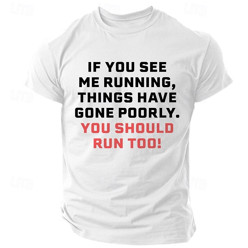 Men's Text T Shirt Short Sleeve T shirt 3D Print Crew Neck Shirt Fashion Athleisure Street Sports Outdoor Daily Black White Blue Summer Spring Clothing Apparel S M L XL XXL XXXL4