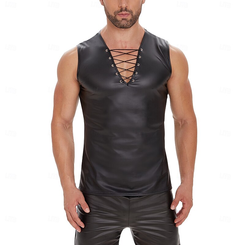 T-shirt Skin Suit Tank Top Carnival Costume Men's Matte Spandex Costume for Performance Club Pole Dance Halloween Carnival Adults'