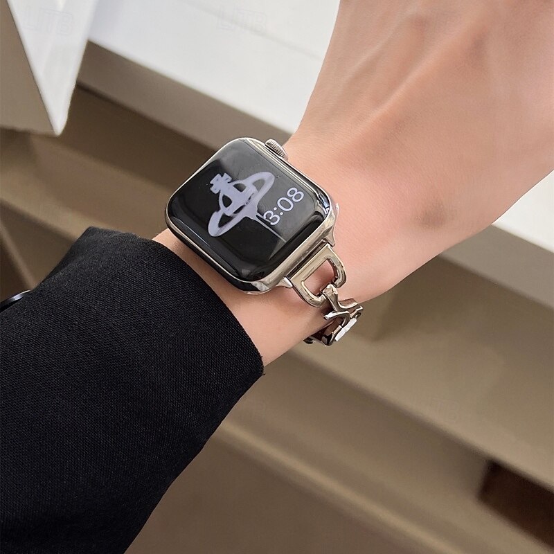 Leather Link Compatible with Apple Watch band 38mm 40mm 41mm 42mm 44mm 45mm 49mm Metal Clasp Adjustable PU Leather Strap Replacement Wristband for iwatch Ultra 2 Series 9 8 7 SE 6 5 4 3 2 14