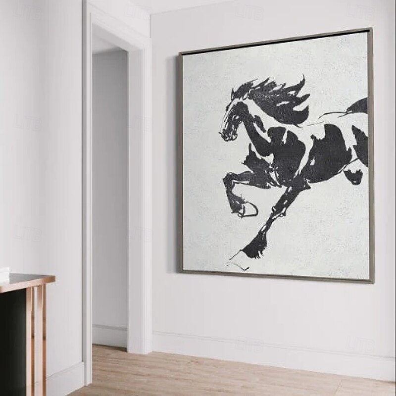 Running Horse oil painting - Hand Painted Modern Palette Knife Abstract Animal Oil Painting On Canvas for bedroom artwork wall art picture wall decorations christmas gift painting4