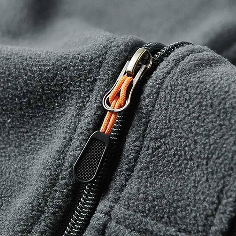 Men's Hiking Vest Hiking Fleece Vest Sleeveless Vest Outdoor Thermal Warm Fleece Lining Comfortable Winter Multiple Pockets Polyester Black Army Green Dark Blue Hunting Fishing Climbing3