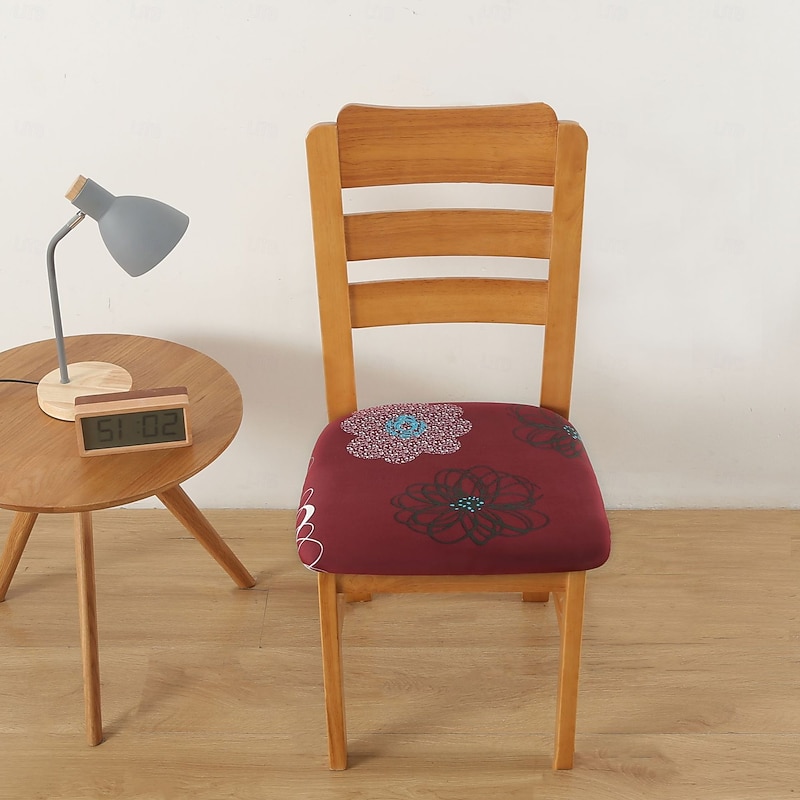 Chair Seat Cover Stretchy and Durable Slipcover Ideal for Protecting and Refreshing Chair Seats Adds Comfort and Style to Dining, Office, or Living Room Chairs4