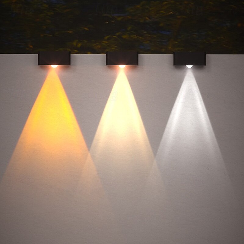 4/8pcs Solar Powered Outdoor Wall Lights Garden Pathway Step Lights High-Efficiency Silicon Panels No Wiring Required Optical Control with Installation Hardware - Main Image