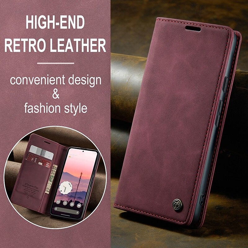 Phone Case For Google Pixel 9 Pro Pixel 9 Pro XL Pixel 8 Pro Pixel 8 Pixel 9 Pixel 7 Pixel 7 Pro Pixel 6 Pixel 6 Pro Flip Cover with Stand Holder Magnetic Card Slot Retro TPU PU Leather2