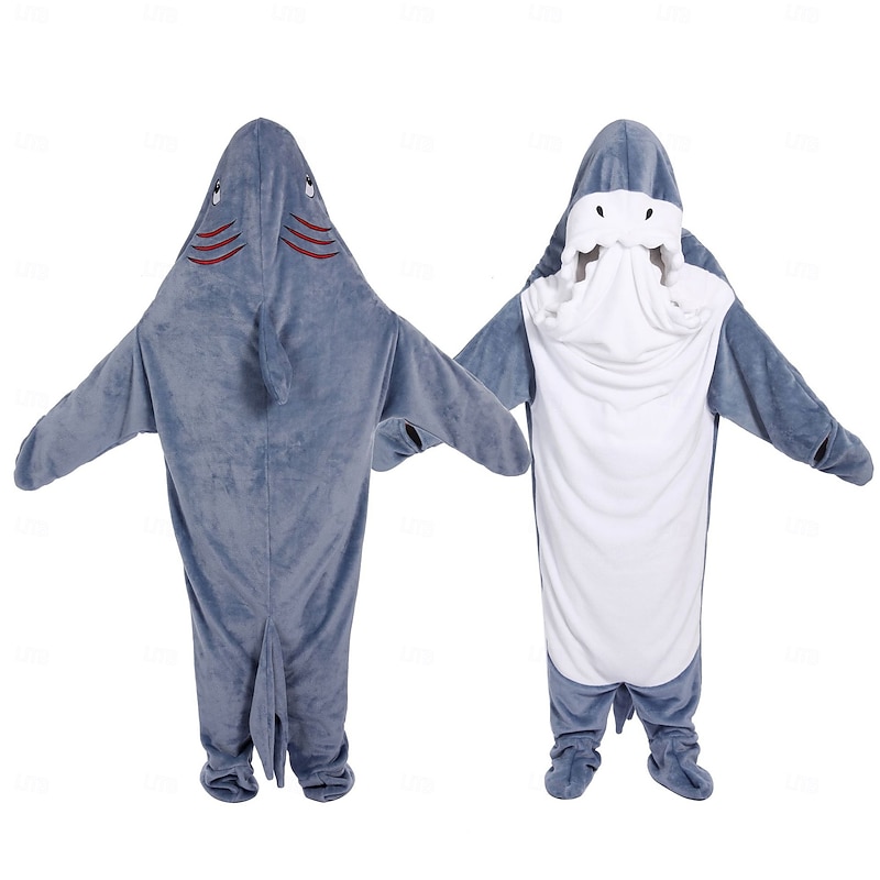 Dinosaur Shark Couples Carnival Costume Kigurumi Pajamas Onesies Kid's Adults' Men's Women's Boys Novelty Funny Costume Theme Party Carnival Mardi Gras Easy Carnival Costume2