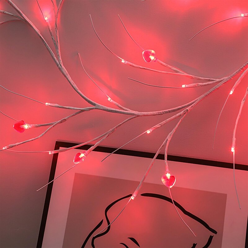 1pc Valentine's Day Love Vine String Lights with Remote Control Control Indoor Bedroom Bar Festival Atmosphere Light String USB or AAA Battery Powered4