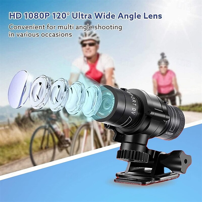 Sport Action DV Camera Mini Bike Motorcycle Helmet Action Video Cam - Portable Full HD 1080P Audio Camera with Mic