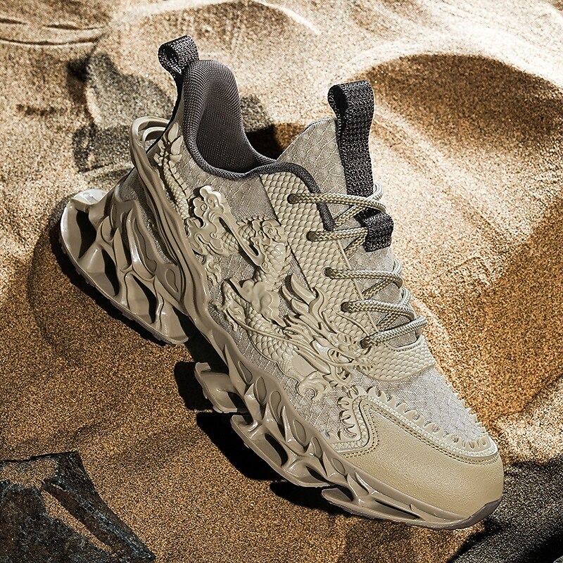 Men's Dragon-Themed Lightweight Athletic Sneakers – Unique Sculpted Sole Design, Breathable and Comfortable Running Shoes for Sports and Street Style2