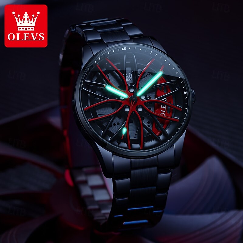 OLEVS Men Quartz Watch Creative Fashion Casual Wristwatch Luminous Waterproof Decoration Steel Watch3