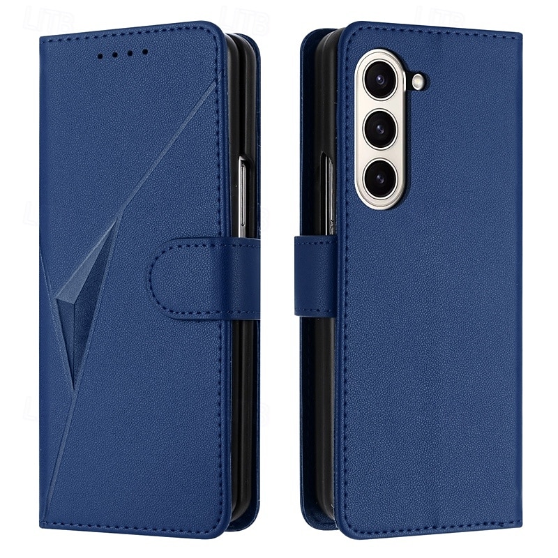 Phone Case For Samsung Galaxy Z Fold 6 Z Fold 5 Z Fold 4 Z Fold 3 Flip Cover Full Body Protective Card Slot Shockproof Retro PC PU Leather