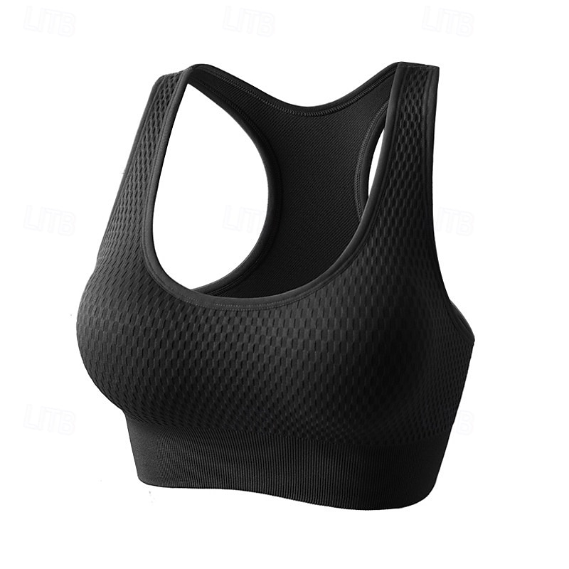 Women's High Support Sports Bra Running Bra Open Back Cross Back Bra Top Padded Fitness Leisure Sports Running Breathable Lightweight Soft Black White Red Solid Colored3
