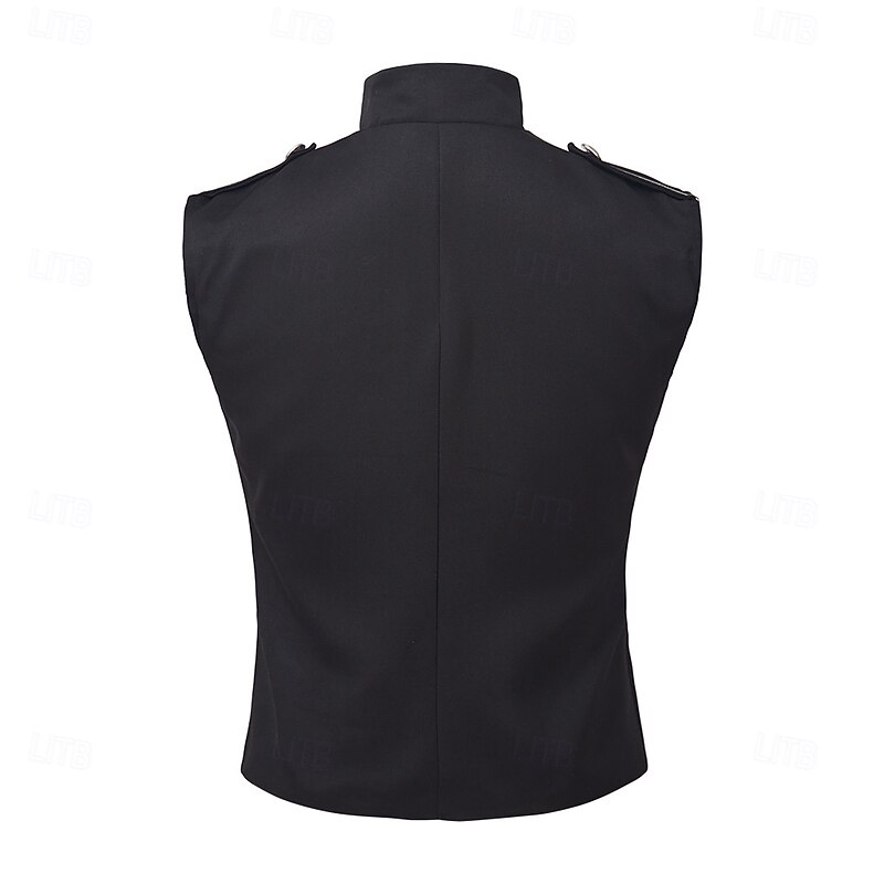 Retro Vintage Rococo Masquerade Vest Circus Jacket Prince Aristocrat Fancy Dress Men's Carnival Masquerade Mardi Gras Event / Party Adults' Vest Spring Fall & Winter3