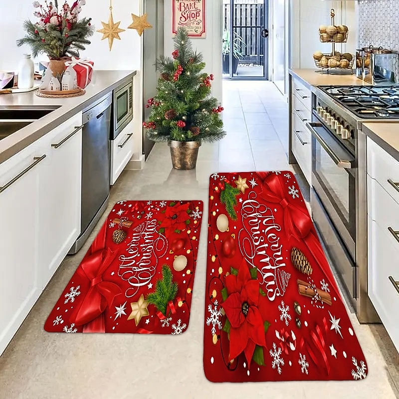 Christmas Door Mat Hallway Carpets Area Rugs Washable for Bedroom Living Room Kitchen Bathroom Anti-Slip Floor Mats4