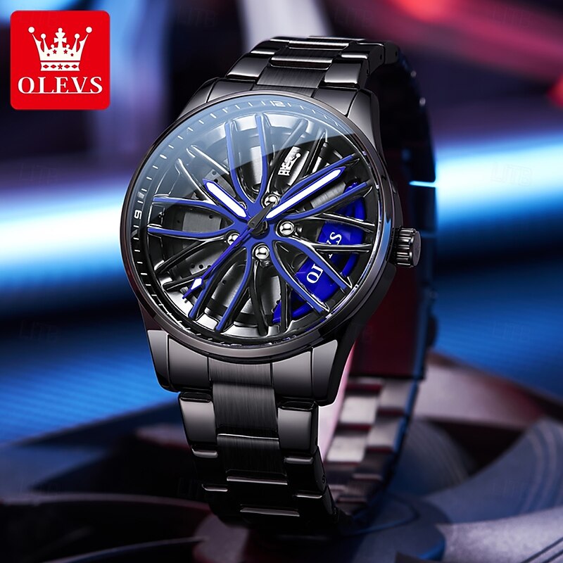 OLEVS Men Quartz Watch Creative Fashion Casual Wristwatch Luminous Waterproof Decoration Steel Watch2
