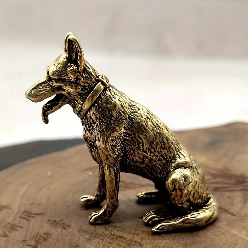 Lucky Copper Dog, Wealth Dog Ornaments, Help Transport Wealth Dog Copperware Chinese Classic Desktop Ornaments Tea Pet Copperware, Cute Aesthetic Things, Strange Things, Micro Desktop Decoration4