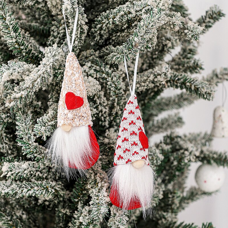 1pc Valentine Day Gnome Ornament, Faceless Doll and Rudolph Figurine Hanging Decoration, Romantic Valentine Day Decor2