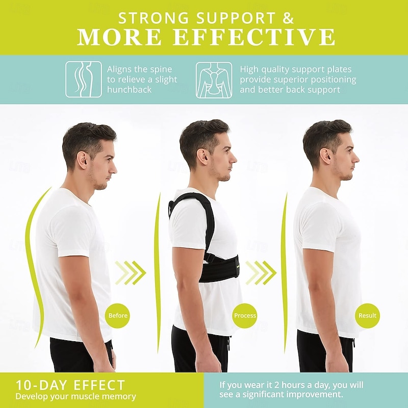 Posture Corrector for Men and Women, Adjustable Upper Back Brace, Muscle Memory Support Straightener, Providing Pain Relief from Neck, Shoulder, and Upper and Lower Back2