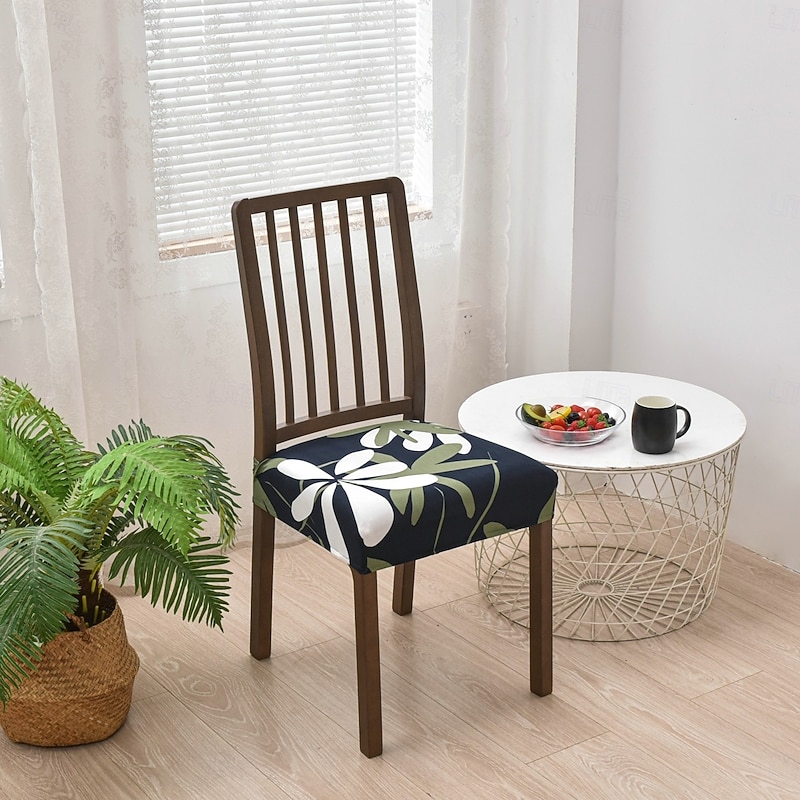 Stretch Dining Chair Seat Covers Set Soft Removable Washable Seat Covers for Dining Chairs, Dining Room Seat Cover Slipcover Protector2