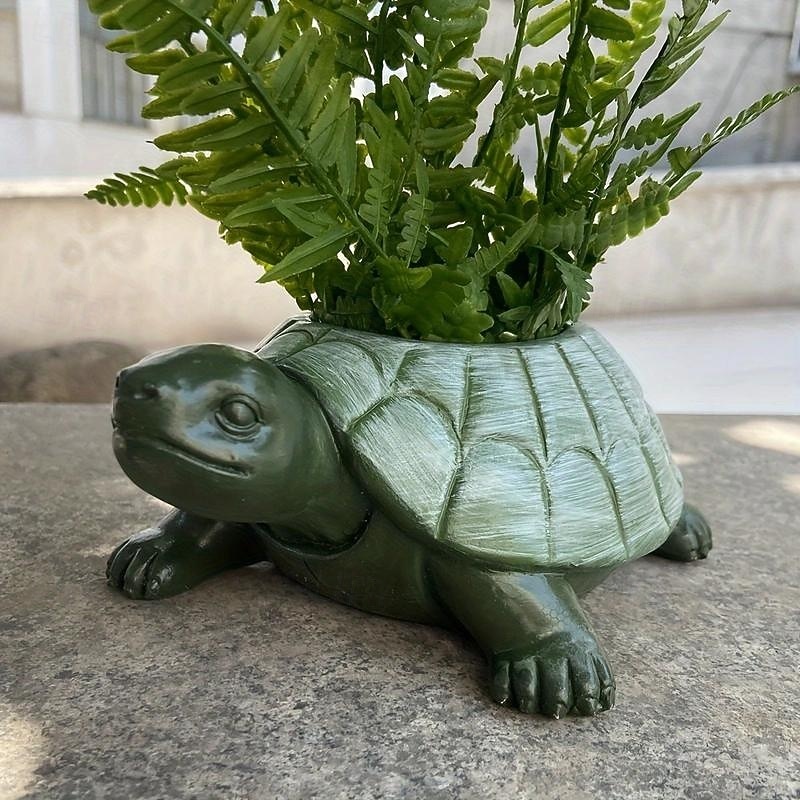 Tortoise Rein Flower Pot Molds, Candle Pen Holder Mold Storage Box, Turtle Succulent Planter Concrete Molds DIY Cactus, Plaster Cement Clay Resin Craft Home Decor4