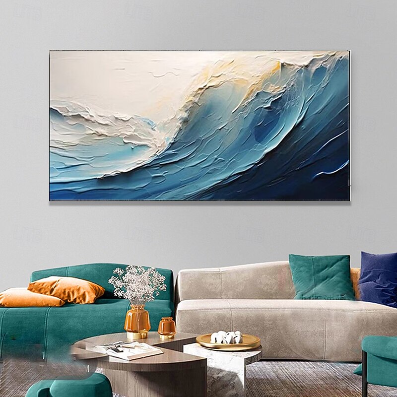 Mintura Handmade Texture Sea Wave Oil Paintings On Canvas Wall Art Decoration Modern Abstract Picture For Home Decor Rolled Frameless Unstretched Painting3
