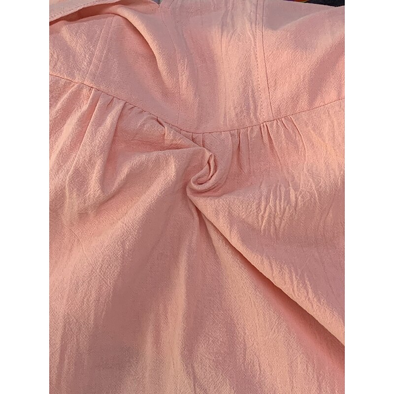 Women's Maxi Dress Linen-Inspired Dresses Casual Dress Swing Dress Plain Dress Casual Sports & Outdoor Street Regular Fit Plain Long Sleeve V Neck Pink Spring Fall4
