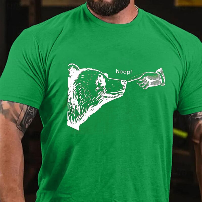 Men's Funny Bear Boop Graphic Short Sleeve T-Shirt for Animal Lovers2