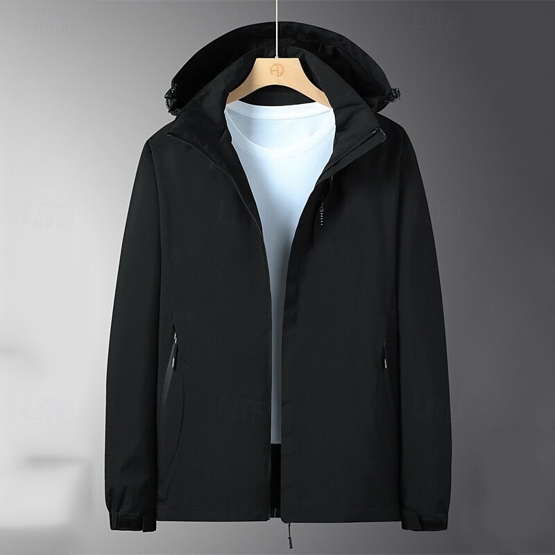 Men's Softshell Jacket Hiking Jacket Outdoor Windproof Water Resistant Lightweight Jacket Windbreaker Jacket Traveling Black White Navy Blue Blue