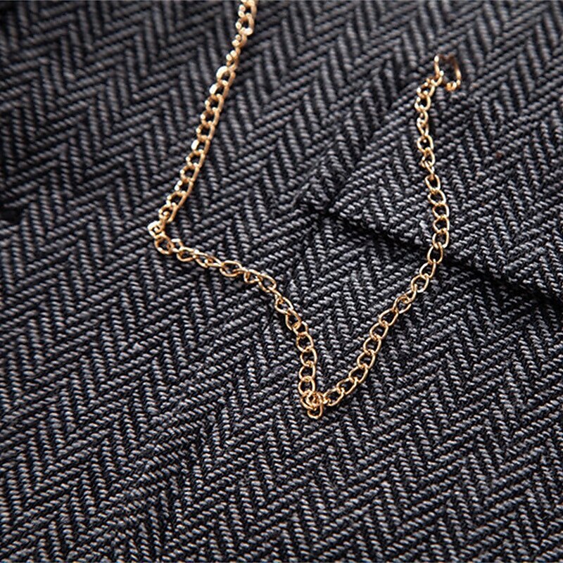 Men's Vest Gilet Daily Date Vacation Fashion Casual Spring &  Fall Buttons Pocket 80% Cotton Comfortable Plain Single Breasted One-button Lapel Regular Fit Navy Blue Khaki Dark Gray Vest4