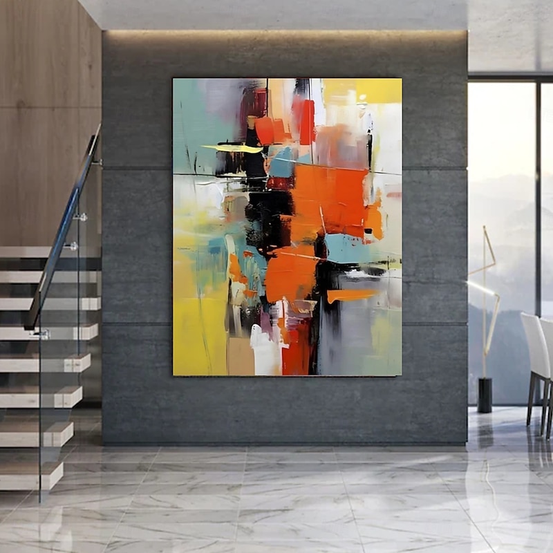 Handmade Oil PaintingCanvasWaxll Art DecorationAbstract Knife PaintingLandscape BlueFor Home Decor Rolled Frameless Unstressed Painting2